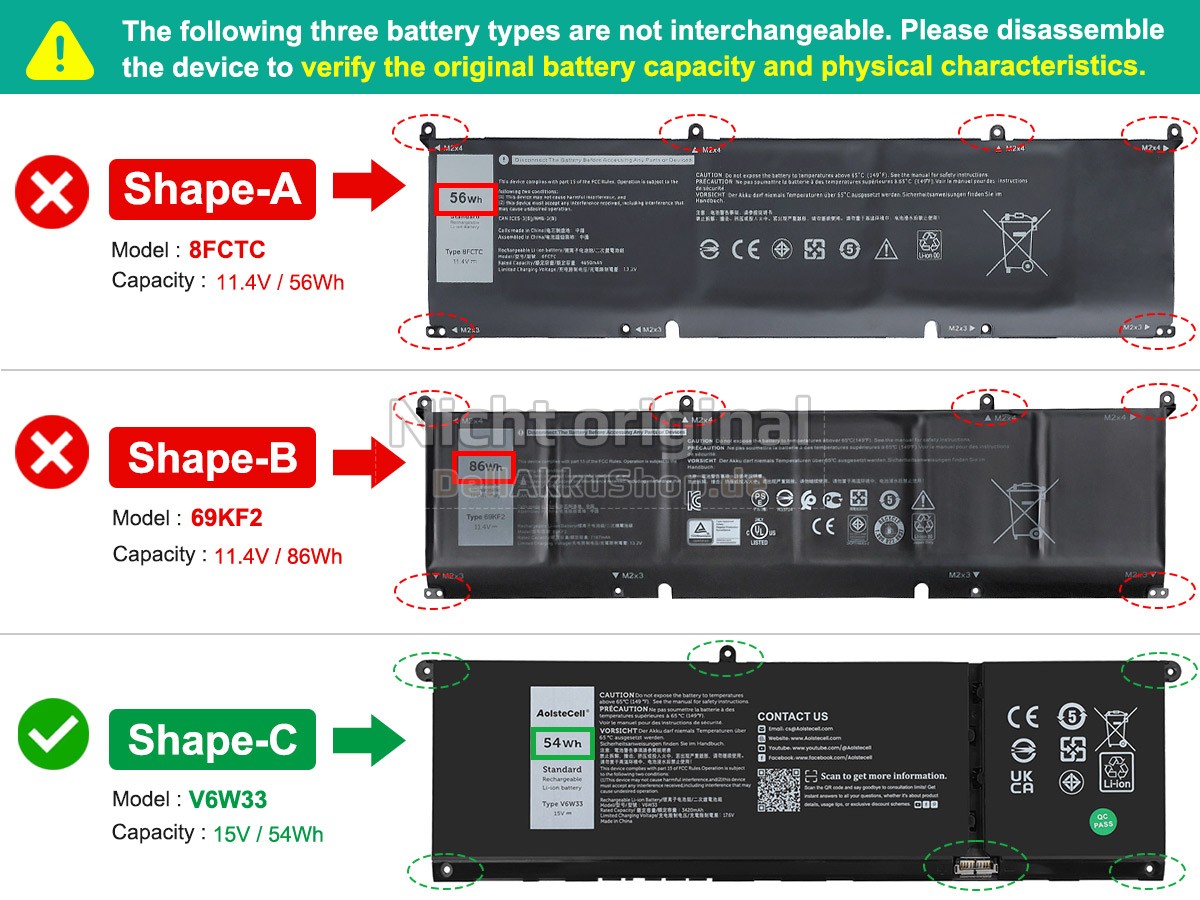 Dell P106F Ersatzakku